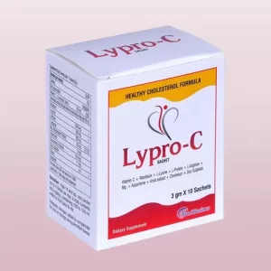 Lypro-C box and sachets, a nutritional supplement for lowering bad cholesterol